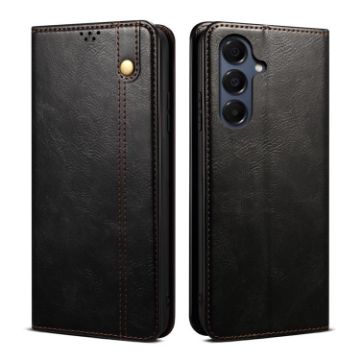 Galaxy A17 5G Crazy Horse Leather Phone Case (Black) - 1