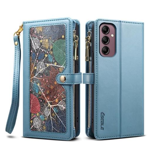 Samsung Galaxy A17 5G ESEBLE RFID Wallet Case with Lanyard (Blue) - 1