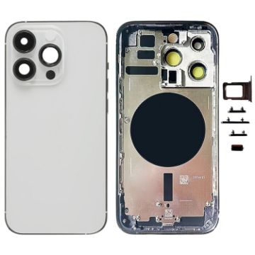 iPhone 14 Pro Silver Battery Back Cover with Side Keys & Card Tray - 1