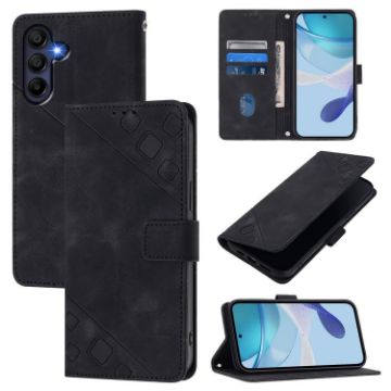 Galaxy A17 5G Black Skin-Feel Embossed Leather Phone Case - 1