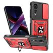 ZTE nubia Neo 2 Phone Case Red, Sliding Camera Cover TPU+PC Design - 1
