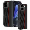 Pixel 10 Pro Fold Ultra-thin Carbon Fiber Phone Case (Black Red) - 1