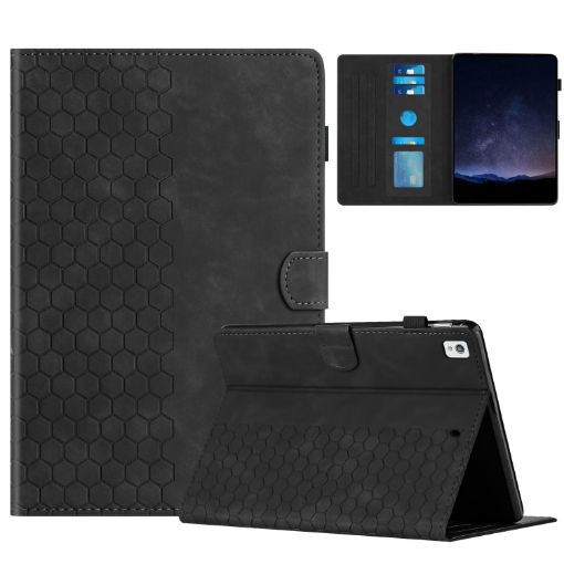 Samsung Galaxy Tab A7 2020 T500 Honeycomb Leather Case (Black) - 1