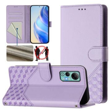 Ulefone Note 14 Honeycomb Emboss RFID Leather Case (Light Purple) - 1