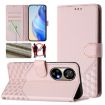 Ulefone Note 17 Pro Pink RFID Leather Phone Case with Honeycomb Design - 1