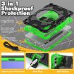 Galaxy Tab S10+/S9+ FE Spider Grip Stand Case (Black Green) - 6