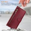 OPPO A5x 5G/4G Leather Wallet Case with Multi-Card Slots, Dark Red - 6