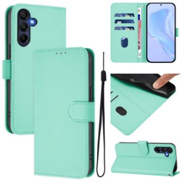 Samsung Galaxy A26 5G Leather Phone Case with Lanyard - Mint Green - 1