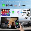 Wireless CarPlay Auto Adapter: USB & HDMI Wired to Wireless (Round, White) - 3