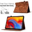 Galaxy Tab A8 2022 Leather Case: Flowers & Bird Embossed Brown - 5