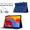 Galaxy Tab A7 10.4 T500 Floral Bird Embossed Leather Case Dark Blue - 5