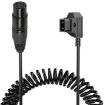 D-Tap to XLR 4 Pin Camera Monitor Coiled Power Cable, 1.5m (Black) - 1