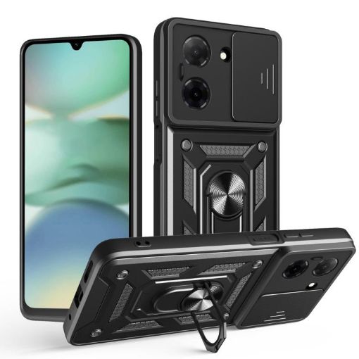 Redmi A5 4G Case Black TPU+PC with Sliding Camera Cover Design - 1