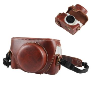 Sony ZV-1F Leather Camera Case Bag with Strap (Coffee) - 1