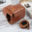 Canon EOS R10 Magnetic Leather Camera Case Bag with Strap Brown - 2