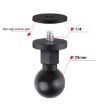 ABS Ball Head Adapter Mount: 25mm 1/4 inch Screw (Black) - 3