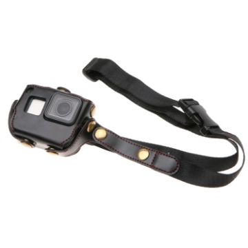 GoPro HERO7/6/5 Leather Case with Strap & Buttons (Black) - 1