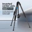 BEXIN TA255-BS30 Black Aluminum Collapsible Camera Tripod with Head - 6