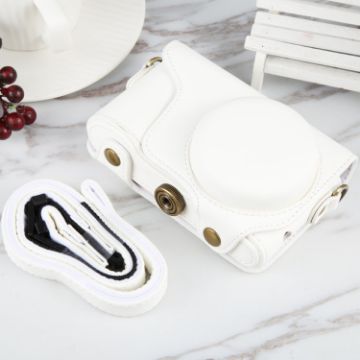 White PU Leather Case Bag & Strap for Samsung Galaxy Camera EK-GC100/110/200 - 1