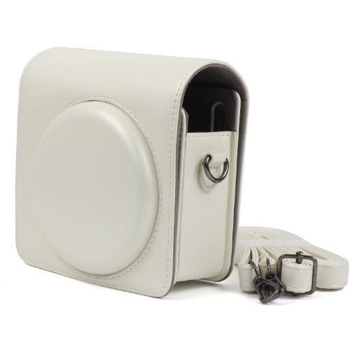Pearly Lustre PU Leather Case for FUJIFILM Instax SQ6 - White Strap - 1