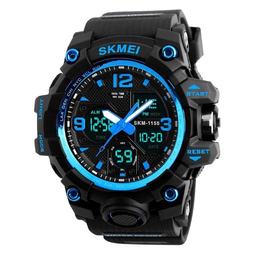 SKMEI 1155B Men's Blue Outdoor Sports Waterproof Wrist Watch - 1