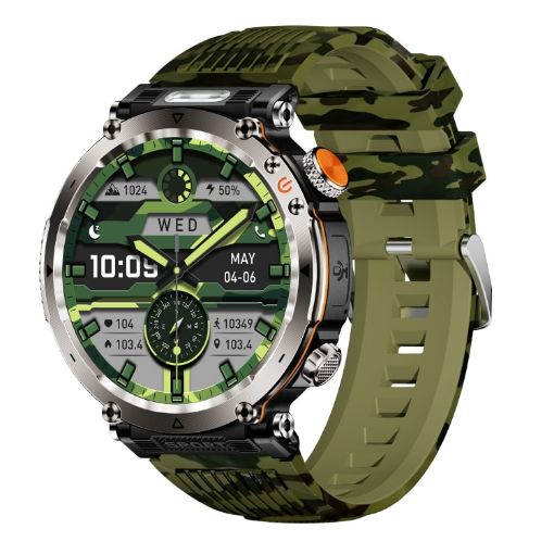 HT30 Camouflage IP68 Waterproof Smart Watch, 1.7" Army Green Band - 1