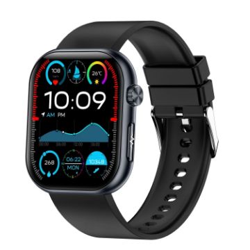 ET587 Smart Watch: 1.95" AMOLED, ECG, Blood Sugar Monitor (Black) - 1
