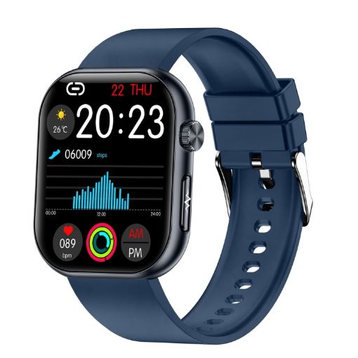 ET587 Smart Watch: 1.95" AMOLED, ECG/Blood Sugar, Blue - 1