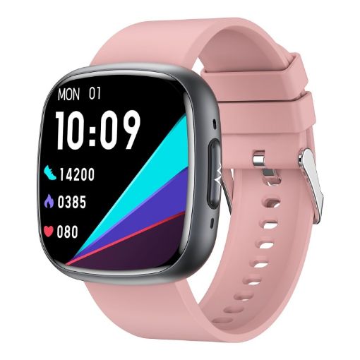 ET593 Pink Smart Watch, 1.75" IPS Screen, ECG/Blood Sugar Monitoring - 1