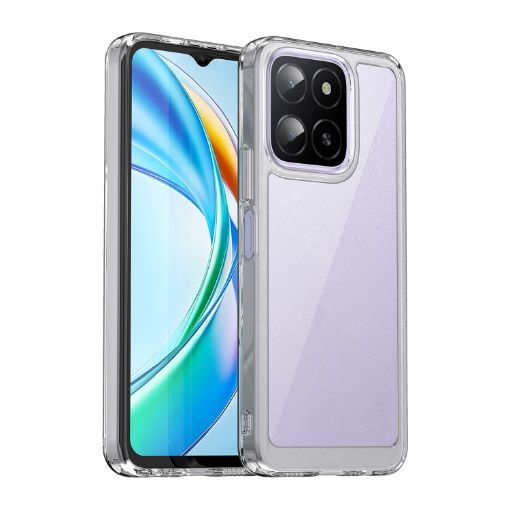 For Honor X5b Colorful Acrylic TPU Hybrid Phone Case (Transparent) - 1