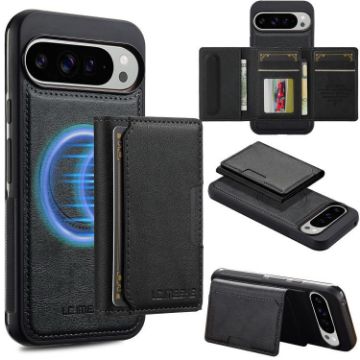 Google Pixel 10/10 Pro LC.IMEEKE RFID Card Bag Magsafe Case (Black) - 1