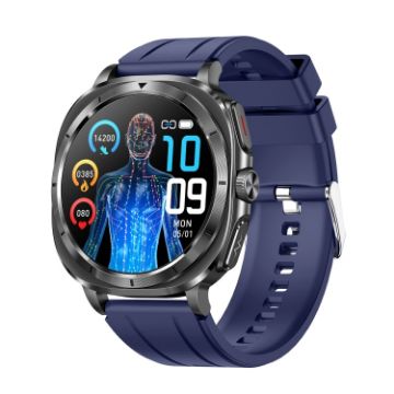 ET492 Smart Watch with 1.43" AMOLED, ECG & Blood Sugar, Blue Strap - 1