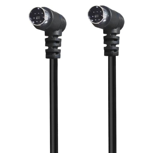 Mini DIN 7 Pin S-Video Cable, 3m Elbow to Elbow Audio/Video - 1