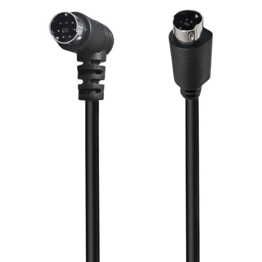 1.8m Mini DIN 7 Pin S-Video, Straight to Elbow Audio/Video Cable - 1