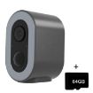 HD Low Power WiFi Tuya Smart Battery Camera, 64GB, EU Plug (Grey) - 1