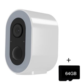 WiFi Tuya Smart HD Low Power Battery Camera, US Plug, 64GB (White) - 1
