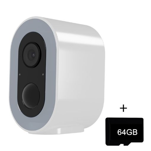 WiFi Tuya Smart HD Low Power Battery Camera, US Plug, 64GB (White) - 1