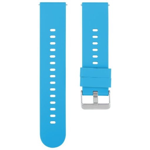 18mm Blue Silicone Watch Band with Steel Buckle - 1
