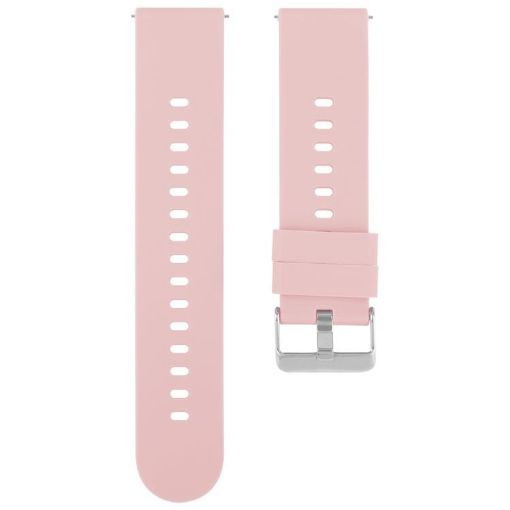 Pink 18mm Silicone Watch Band with Steel Buckle - 1