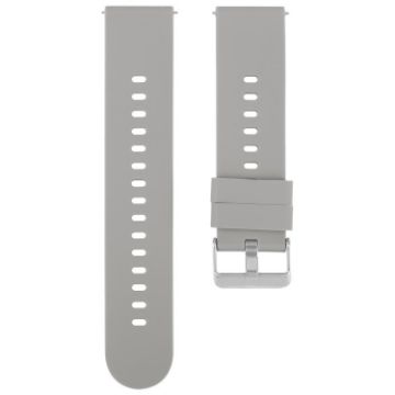 20mm Grey Silicone Watch Band with Steel Buckle - 1