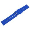 Solid Color Dark Blue 22mm Silicone Watch Band with Steel Buckle - 3