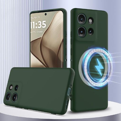 Motorola Edge 50 5G Dark Green Shockproof Magsafe Silicone Case - 1