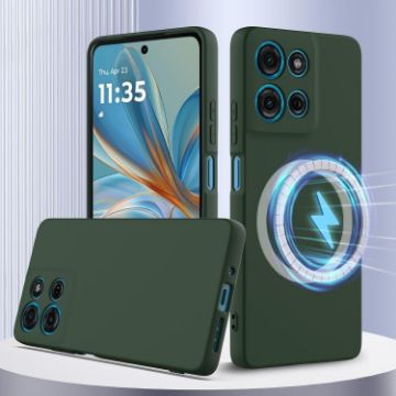 Moto G75 5G Dark Green Shockproof Silicone Magsafe Case - 1
