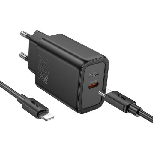 hoco N60 PD20W Type-C Charger Set EU Plug with 1m Cable (Black) - 1