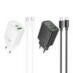 hoco N61 PD20W+QC3.0 Charger Set with 1m Type-C Cable EU Plug Black - 4