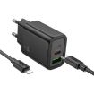 hoco N63 PD30W+QC3.0 Charger Set EU Plug with 1m Type-C to 8 Pin Cable - 1