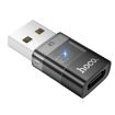 hoco UA36C USB to USB-C Female OTG Transparent Adapter (Black) - 1