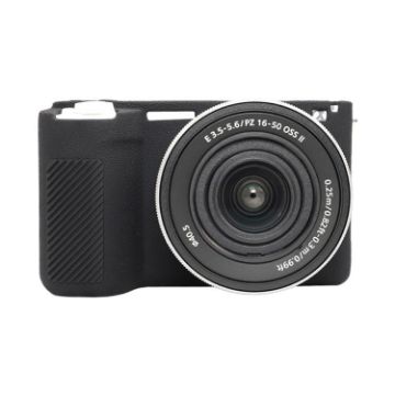 Sony ZV-E10 II/ZV-E10M2 Black Litchi Texture Silicone Case - 1