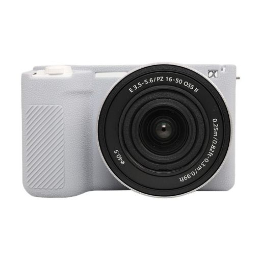 Sony ZV-E10 II Litchi Texture Soft Silicone Case in Grey - 1