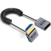 0.7m Coiled 8K 48Gbps HDMI 2.1 Cable, Male to Female Elbow - 1